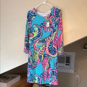 Lilly Pulitzer Bella Vista Sea Blue Private Island Dress